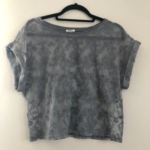 Gray Lace Top